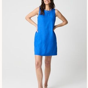 J.Crew Linen-Blend Sleeveless Mini Dress In Bright Grotto, Size 6 , NWT